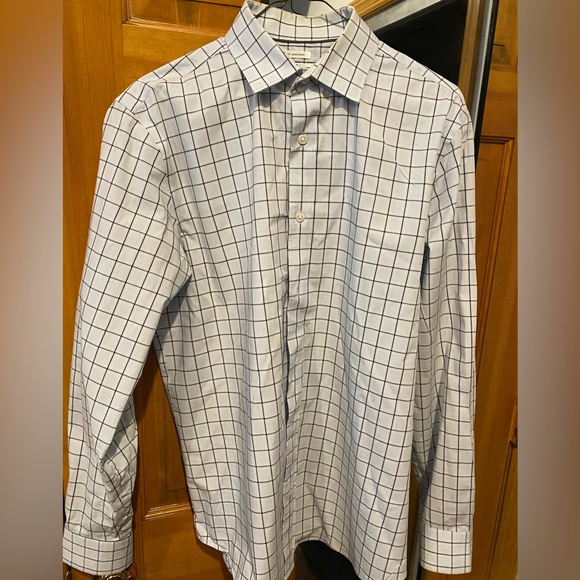 Old navy medium button down. Light blue with navy stripes. - Picture 1 of 2